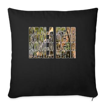 Koala Ours - Housse de coussin décorative 45 x 45 cm - noir - Devant