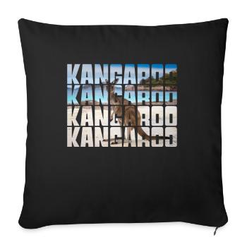 Känguru - Sofakissenbezug 45 x 45 cm - Schwarz - Vorne