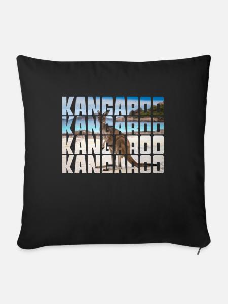 Känguru - Sofakissenbezug 45 x 45 cm - Schwarz