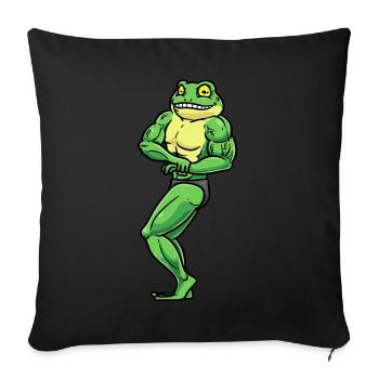 Frog Fitness Gym Motivation - Sofa pillowcase 17,3'' x 17,3'' (45 x 45 cm) - black - Front