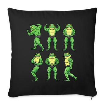 Frog Fitness Gym Motivation - Sofa pillowcase 17,3'' x 17,3'' (45 x 45 cm) - black - Front
