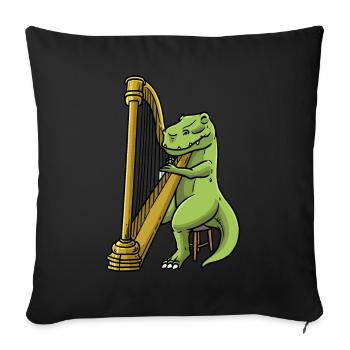 Dinosaur Harp Instrument Orchestra - Sofa pillowcase 17,3'' x 17,3'' (45 x 45 cm) - black - Front