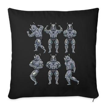 Rhino Fitness Gym Motivation - Sofa pillowcase 17,3'' x 17,3'' (45 x 45 cm) - black - Front