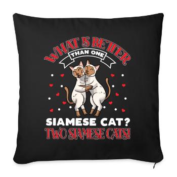 Siamese cat lovers - Sofa pillowcase 17,3'' x 17,3'' (45 x 45 cm) - black - Front