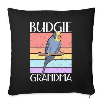 Budgerigar Grand-mère | Cadeau Budgerigars - Housse de coussin décorative 45 x 45 cm - noir - Devant