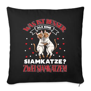 Siamkatze Katze Liebhaber - Sofakissenbezug 45 x 45 cm - Schwarz - Vorne