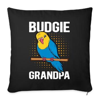 Budgerigar Grand-père Budgerigars Cadeau - Housse de coussin décorative 45 x 45 cm - noir - Devant