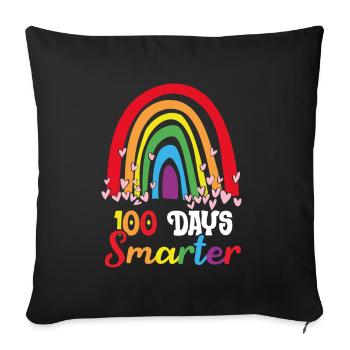 Rainbow 100 Days Smarter 100th Day Back To School - Sofa pillowcase 17,3'' x 17,3'' (45 x 45 cm) - black - Front