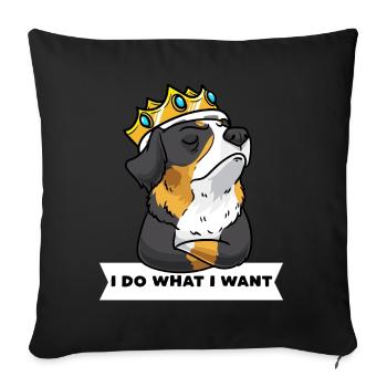 Bouvier Bernois, chien de montagne bernois têtu - Housse de coussin décorative 45 x 45 cm - noir - Devant