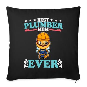 Meilleure maman plombier de tous les temps Artisanat de technicien en plomberie - Housse de coussin décorative 45 x 45 cm - noir - Devant