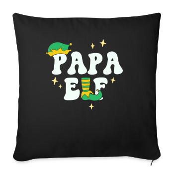 Papa Elf Matching Famille Noël Groupe Noël - Housse de coussin décorative 45 x 45 cm - noir - Devant