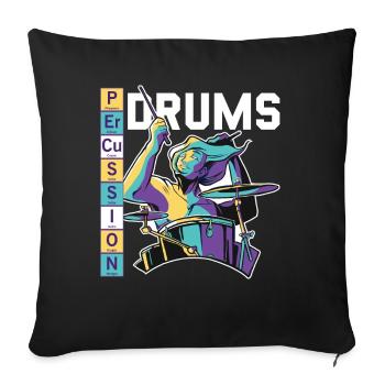 Percussion Musician Scientific Music Schlagzeuger - Sofakissenbezug 45 x 45 cm - Schwarz - Vorne