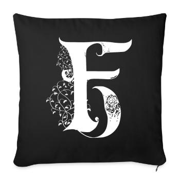 Buchstabe f Monogramm Handgezeichnete Typografie G - Sofakissenbezug 45 x 45 cm - Schwarz - Vorne