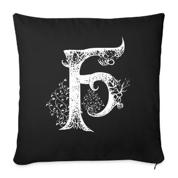 F Monogramm Alphabet Schriftzug Hand gezeichnet Go - Sofakissenbezug 45 x 45 cm - Schwarz - Vorne
