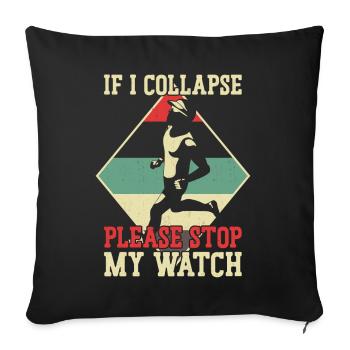 Running Runner Half Marathon - Sofa pillowcase 17,3'' x 17,3'' (45 x 45 cm) - black - Front