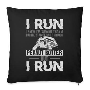 Running Runner Semi-Marathon - Housse de coussin décorative 45 x 45 cm - noir - Devant