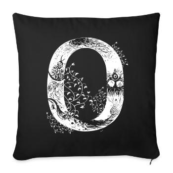Brief o Monogramm Hand gezeichnet Gothic Witch Wic - Sofakissenbezug 45 x 45 cm - Schwarz - Vorne