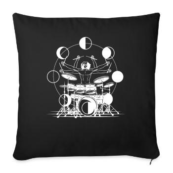 Okkulte Mondphase -Schlagzeuger Hexenästhetik - Sofakissenbezug 45 x 45 cm - Schwarz - Vorne