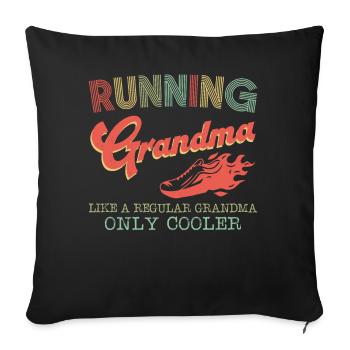 Running Runner Half Marathon - Sofa pillowcase 17,3'' x 17,3'' (45 x 45 cm) - black - Front
