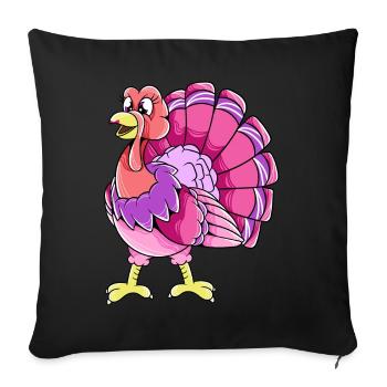 Female Turkey Thanksgiving - Sofa pillowcase 17,3'' x 17,3'' (45 x 45 cm) - black - Front