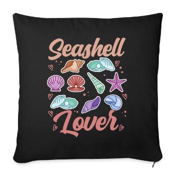 Shell Lover Shells Collecting Shell Collector - Sofa pillowcase 17,3'' x 17,3'' (45 x 45 cm) - black - Front