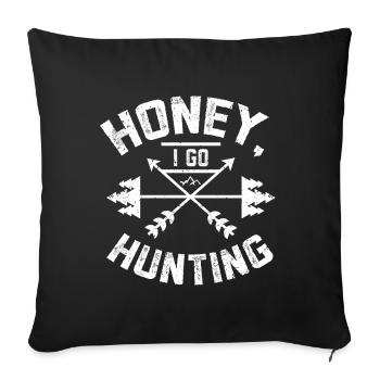 Honey I go hunting - Sofa pillowcase 17,3'' x 17,3'' (45 x 45 cm) - black - Front
