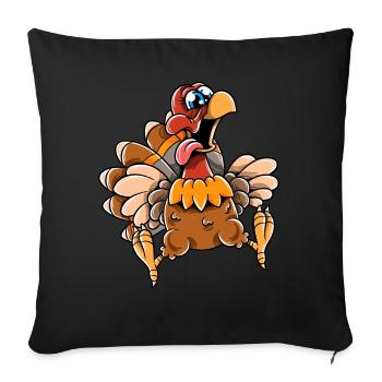 Thanksgiving Funny Turkey Happy Turkey Day - Sofa pillowcase 17,3'' x 17,3'' (45 x 45 cm) - black - Front