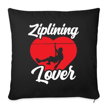 Ziplining Lovers Sport Zipline Zipline - Sofa pillowcase 17,3'' x 17,3'' (45 x 45 cm) - black - Front