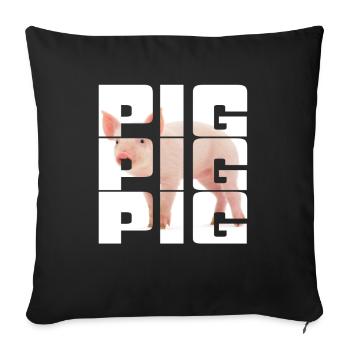 Cochon - Housse de coussin décorative 45 x 45 cm - noir - Devant