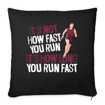 Running Runner Half Marathon - Sofakissenbezug 45 x 45 cm - Schwarz - Vorne