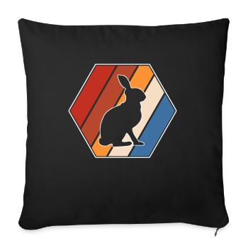 Lapin Rétro - Housse de coussin décorative 45 x 45 cm - noir - Devant