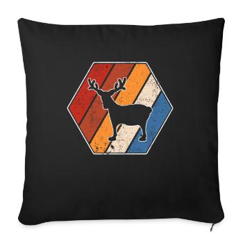 Moose Retro - Housse de coussin décorative 45 x 45 cm - noir - Devant