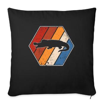 Krokodil Retro - Sofakissenbezug 45 x 45 cm - Schwarz - Vorne