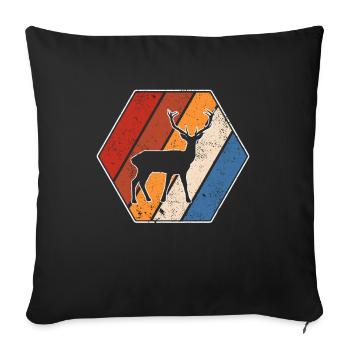 Hirsch Rétro - Housse de coussin décorative 45 x 45 cm - noir - Devant