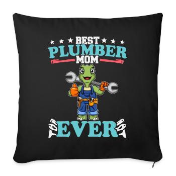 Meilleure maman plombier de tous les temps Artisanat de technicien en plomberie - Housse de coussin décorative 45 x 45 cm - noir - Devant