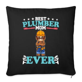 Meilleure maman plombier de tous les temps Artisanat de technicien en plomberie - Housse de coussin décorative 45 x 45 cm - noir - Devant