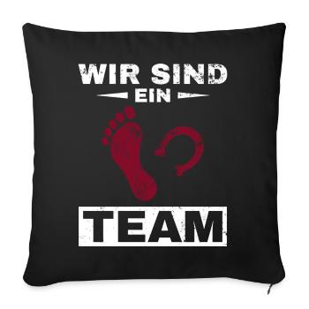 Pferd Reiter Reiten Pferde Liebe - Sofakissenbezug 45 x 45 cm - Schwarz - Vorne