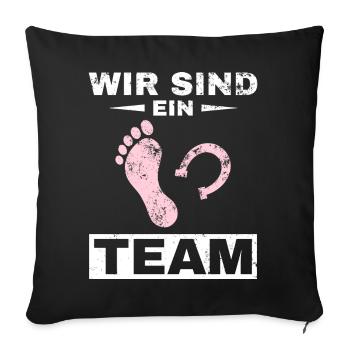 Pferd Reiter Reiten Pferde Liebe - Sofakissenbezug 45 x 45 cm - Schwarz - Vorne