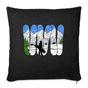 Snowboarding Snowboard Snowboarder - Sofa pillowcase 17,3'' x 17,3'' (45 x 45 cm) - black - Front