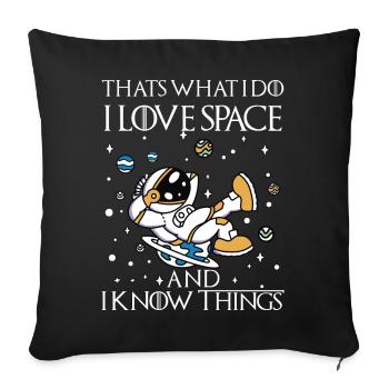 Espace Planètes Système solaire Galaxie Voie lactée - Housse de coussin décorative 45 x 45 cm - noir - Devant