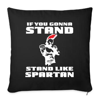 Sparta Boxständer Strong Gladiator Fitness Motivat - Sofakissenbezug 45 x 45 cm - Schwarz - Vorne