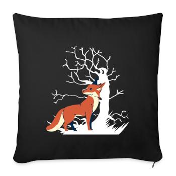 fox red fox wilderness ecology forest animals child - Sofa pillowcase 17,3'' x 17,3'' (45 x 45 cm) - black - Front
