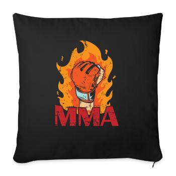 MMA burning boxing glove with fire - Sofa pillowcase 17,3'' x 17,3'' (45 x 45 cm) - black - Front