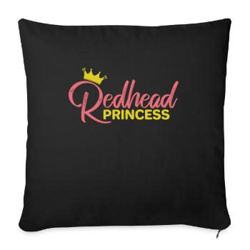 Princesse rousse beauté cheveux roux - Housse de coussin décorative 45 x 45 cm - noir - Devant