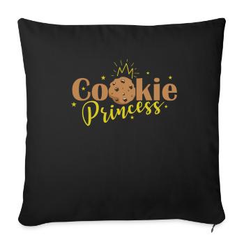 Biscuit Princess Girl Sweet Snack - Housse de coussin décorative 45 x 45 cm - noir - Devant