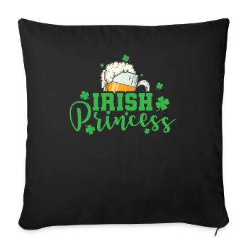 Princesse irlandaise fille de bonheur vert - Housse de coussin décorative 45 x 45 cm - noir - Devant