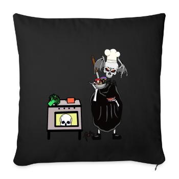 Culinary Art Horror Halloween Witching Hour Kitchen - Sofa pillowcase 17,3'' x 17,3'' (45 x 45 cm) - black - Front