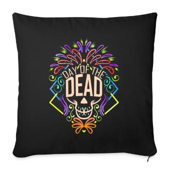 Dia De Los Muertos Sugar Skull Logo For Day Of - Sofa pillowcase 17,3'' x 17,3'' (45 x 45 cm) - black - Front