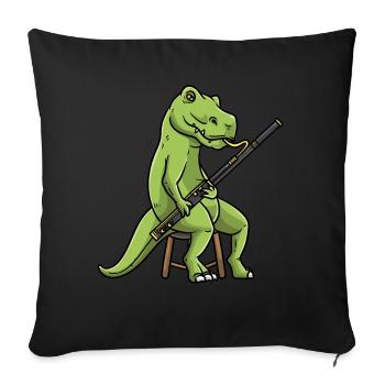 Fagott Fagottist Dinosaurier - Sofakissenbezug 45 x 45 cm - Schwarz - Vorne