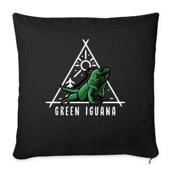 Green Iguana Reptile Keeper Lizard - Sofa pillowcase 17,3'' x 17,3'' (45 x 45 cm) - black - Front